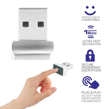 Mini USB Parmak İzi Okuyucu Dongle Modülü Modülü Windows 10 İçin 32/64 Bit Güvenlik Anahtarı Akıllı KİMLİK Parmak İzi Tarayıcı Sensörü