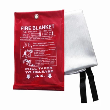 1m * 1m yangın battaniyesi Fiberglas Yangın Alev Geciktirici Acil Hayatta Kalma yangın barınağı emniyet kapağı Yangın acil durum battaniyesi
