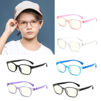 Moda gözlük çocuklar mavi ışık parlama önleyici filtre çocuk gözlük kız erkek optik çerçeve engelleme şeffaf lensler TR90