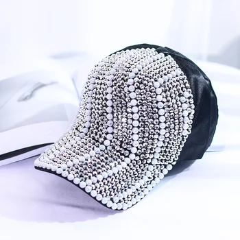 Kadın şapka Moda Inci ve kristal Açık Yaz gorras Sunhat saçakları Beyzbol Şapkası kpop Hip Hop şapka Plaj chapéu feminino