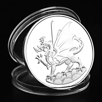 Galler prensi Koleksiyon Gümüş Kaplama Hatıra Sikke Kırmızı Ejderha Koleksiyonu Sanat Yaratıcı Hediye hatıra parası