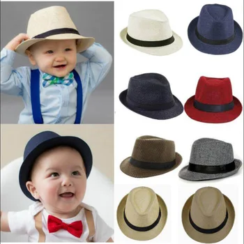 Moda Bebek hasır şapka Çocuklar Kova Şapka Yaz Bebek güneş şapkası İngiliz Tarzı Çocuk Caz Kapaklar Çocuklar Açık Seyahat Plaj Kap