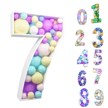 73cm Büyük Sayı Balon Dolum Kutusu Standı DIY Bebek Duş Mozaik Numarası Dekor Balon Çerçeve Doğum Günü Partisi Dekorasyon Yıldönümü