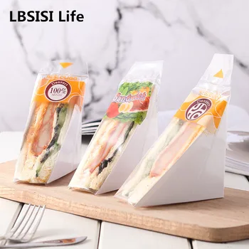 LBSISI Ömrü 100 adet Kalınlaşmak Şeffaf Ekmek Sandviç Çantası Alt gıda pişirme Hafif Yemek Plastik Ambalaj Basit Dekorasyon