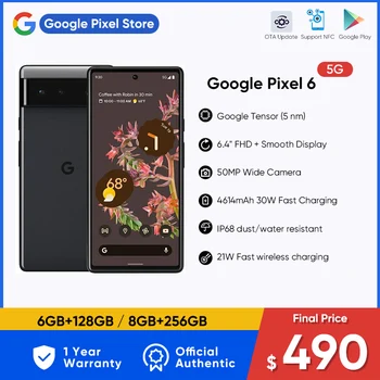 Google Piksel 6 5G Smartphone 8 GB RAM 128 GB/256 GB ROM 6.4 