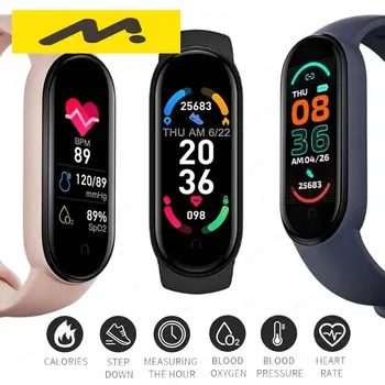 2022 Yeni M6 akıllı saat Erkekler Kadınlar Spor Spor Akıllı Bant Fitpro Sürüm Bluetooth Müzik Kalp Hızı Fotoğraf Çekmek Smartwatch