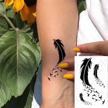 Su geçirmez Geçici Dövme Etiket Mandala Kına Kuş Tüyü Seksi Kız Vücut Sanatı Dövme Flaş Dövme Sahte Dövmeler Kadınlar Erkekler için