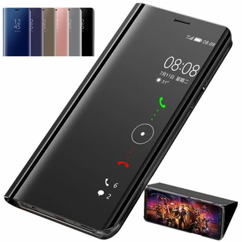 Akıllı Ayna Flip telefon kılıfı İçin Huawei Onur 10 20 30 8X 9X 9A 8A P40 P30 P20 Mate 20 Pro Lite P Akıllı Z Y9S Y5 Y6 Y7 Y9 2019