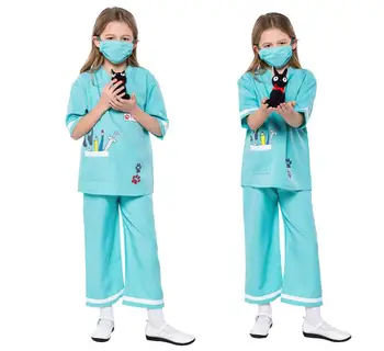 Çocuk Veteriner Doktor Takım Elbise Kostümleri Cosplay Erkek Kız Cadılar Bayramı Partisi Oyunu Kostüm Cosplay XS, S,M. L