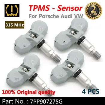 Yeni Set(4) 7PP907275G lastik basıncı sensörü TPMS Porsche Audi VW için 315MHz