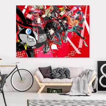 Persona 5 Anime Posteri Duvar Sanatı video oyunu Tuval Baskılar Resim Oturma Odası Ev Dekor Resimleri