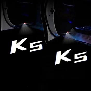 2/4 adet K5 Logo Araba Kapı Hoşgeldiniz İşık Logo Projektör Lambası Hayalet Gölge İşık Araba Assessoires KİA OPTİMA İçin K5 Sorento CERATO