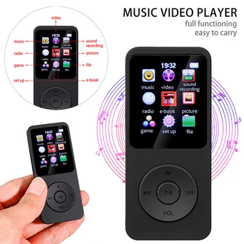 Metal Dokunmatik MP3 Müzik Çalar Walkman MP4 Saf Kart / FM çalar saat Bluetooth Uyumlu Pedometre E-kitap Dahili Hoparlör