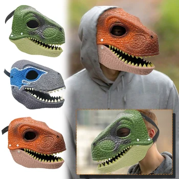 3D Cadılar Bayramı Dinozor Maskesi Rol Oynamak Sahne Performans Başlık Raptor Dinozor Dino Festivali Karnaval Hediyeler