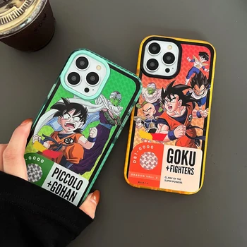 Japonya Anime dragon topu Son Goku Oyuncaklar Telefon kılıfı İçin iPhone 13 12 11 Pro Max XR XS MAX 8X7 SE Çift Anti-damla Yumuşak Kapak Hediye