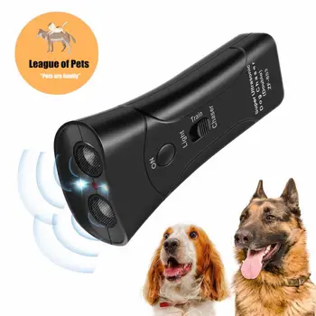 Yeni Ultrasonik Köpek Chaser Agresif Saldırı Köpekler Kovucu Evcil Eğitmenler LED El Feneri Faydalı Pet Malzemeleri Köpek Eğitim Araçları