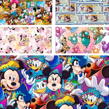 Disney Mickey Mouse %100 % Pamuklu Kumaş Baskılı Kumaş Dikiş Kapitone Kumaşlar Patchwork Oya Dıy El Yapımı Aksesuar