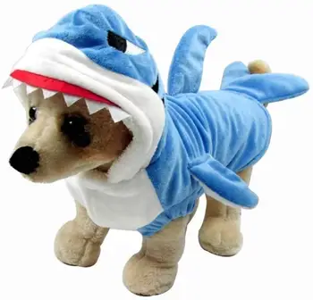 Köpek Kedi Köpekbalığı Kostümleri Pet Cadılar Bayramı Noel Cosplay Elbise Büyük Pet Köpekbalığı Kostüm Hayvan Polar Hoodie Sıcak Kıyafetler Giysileri