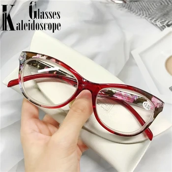 Kedi Göz okuma gözlüğü Kadınlar Ultralight Anti Yorgunluk Gözlük Hipermetrop Reçete Gözlük +1.0 1.5 2.0 2.5 3.0 3.5 4.0