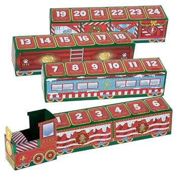 Noel 24 Gün Geri Sayım Kağıt Tren Advent Takvimi Sürpriz Oyuncaklar Kör Kutu