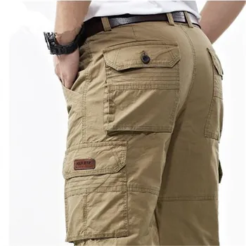 Erkek Tulum Askeri Ordu Kargo Pantolon Bahar Pamuk Baggy Denim Pantolon Erkek Çok cepler Casual Uzun Pantolon Artı Boyutu 42