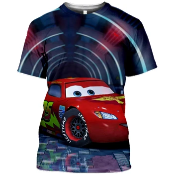 Yaz Erkek Bebek Giysileri Karikatür Pixar Arabalar Yıldırım McQueen Baskı Çocuk Kız Çocuk Üst Tee Kısa Kollu 3D T Shirt