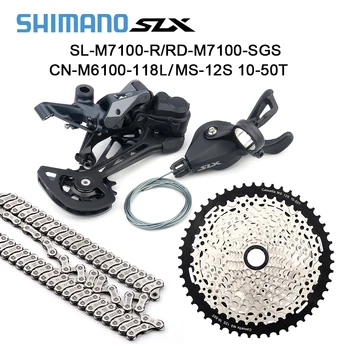 SHİMANO SLX M7100 1x12 Hız Vites Groupset MTB Dağ Bisikleti Değiştiren KMC X12 Zinciri 46T 50T 51T 52T Kaset MTB Bisiklet için