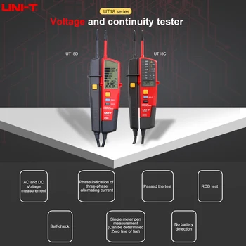 UNI - T Dijital Voltmetre Otomatik Aralığı Gerilim Süreklilik Test Cihazı 690V lcd ekran 3 Faz Sırası RCD Elektrik Test Aracı