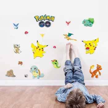 Pokemon Anime Figürü Pikachu Charizard Duvar Sticker Duvar Kağıdı Çocuk Odası Yatak Odası Oturma Odası Anaokulu Doğum Günü Hediyeleri
