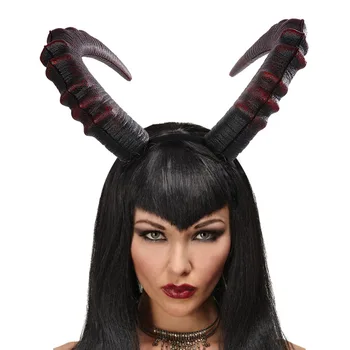 Şeytan Boynuz Cadılar Bayramı Cosplay Kostüm Sahne saç aksesuarları Şapkalar Şapka Parti Malzemeleri Headdress Kızlar Hairband Maske