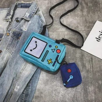 Sevimli Oyun Konsolu Tasarım Tuval Crossbody Çanta Komik Kadın omuz çantaları Şık Robert Küçük Çantalar Kızlar için Rahat Telefon Çantası 2022