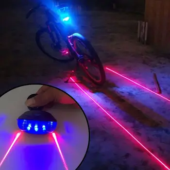 Bisiklet arka ışıkları dağ yolu bisiklet 5LED lazer arka lambası bisiklet gece bisiklet su geçirmez arka lamba güvenlik uyarı ışığı