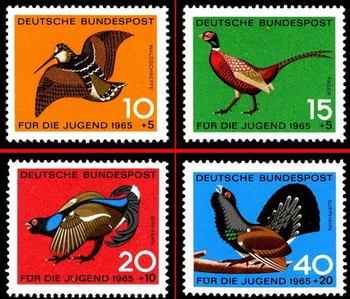 4 Adet / takım Yeni Almanya Posta Damgası 1965 Kuşlar ve Vahşi Hayvanlar Pullar MNH