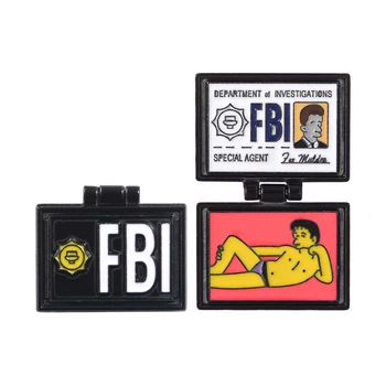 Dosyaları FBI Flip Emaye Pimleri Springfield Dosyaları Mulders Cüzdan Broş Yaka Rozetleri Karakterler Film Takı Hayranları İçin Hediyeler