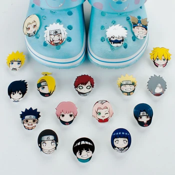 1 adet Anime Sevimli Naruto Akrilik Crocs Ayakkabı Takılar Kawaii Ayakkabı Aksesuarları DIY Komik Dekorasyon Fit Unisex Sandalet Çocuk Hediyeler