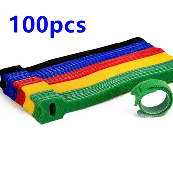 50 adet / 100 adet Serbest Bırakılabilir kablo bağı s Renkli Plastik Yeniden Kullanılabilir kablo bağı s Naylon Döngü Wrap Zip Paket Bağları T tipi kablo bağı Tel