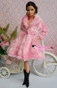 elbise barbie giysileri Kürk ceket çok Yüksek Kalite Moda Kıyafet güzel elbise barbie orijinal Kürk ceket aksesuarları seti