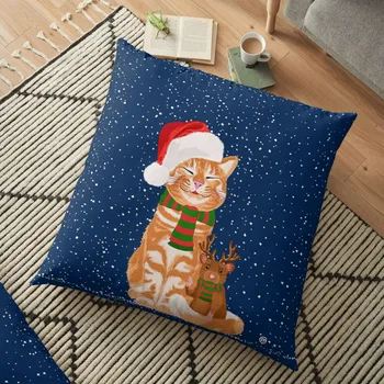 Şeytan Kedi Noel minder örtüsü Yastık Kılıfı 2020 Noel Süslemeleri Ev İçin Noel Noel Süs Mutlu Yeni Yıl 2021