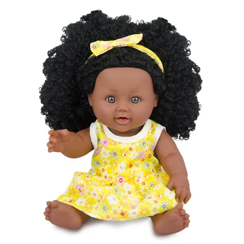 30cm Reborn Sarı Çiçek Elbise Bebek Reborn Siyah Bebek Bebekler İçin 4 5 6 7 8 9 Yaşında Çocuk Vinil Kız Oyuncak