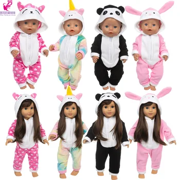Doğan Bebek oyuncak bebek giysileri Unicorn Pijama Seti 40cm Nenuco Ropa Y Su Hermanita 18 İnç Kız oyuncak bebek giysileri