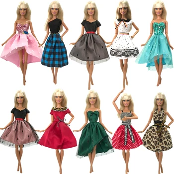 NK Resmi 10 Adet Moda Bebek Elbise Kıyafet Rahat El Yapımı Kız Giyim Etek Aksesuarları Giysileri barbie bebek Dollhouse