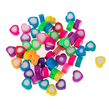 30 Adet 10 * 3mm Mix Renk Kalp Şekli Boncuk Polimer Çip Disk Gevşek halka boncuk Kolye Bilezik Takı Yapımı DIY Malzemeleri