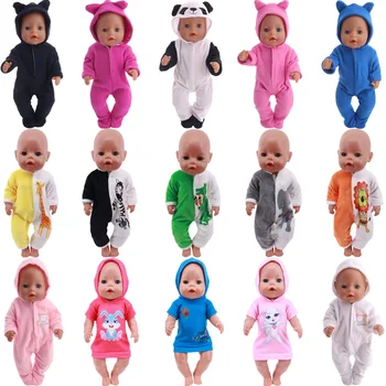 Oyuncak bebek giysileri Çizgi Film Sevimli Tavşan Pijama Panda Gecelikler Fit 18 İnç Amerikan ve 43 Cm Bebek Bebek Nesil Noel kız çocuk oyuncağı