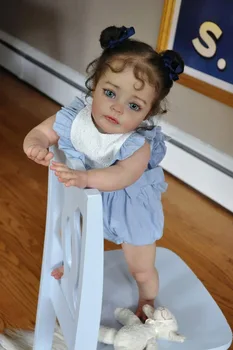 Sevimli Gerçekçi Yumuşak Vücut Silikon 60 CM 23 İnç Uzun Saç Gerçekçi Yeniden Doğmuş Bebek Kız Bebek Oyuncak Prenses Yürümeye Başlayan Bebe doğum günü hediyesi
