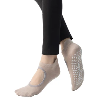 Backless Kadınlar pilates çorabı Silikon Kaymaz Spor Yoga Çorap Pamuk Spor Bale Dans Nefes Çorap Spor Salonu Egzersiz için