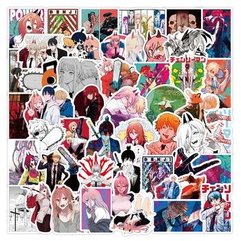 10/30/50 ADET Testere Adam japon animesi Etiket PVC Graffiti Sticker Bavul Bagaj Gitar su geçirmez defter Toptan
