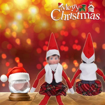 Tek Parça Kawaii Noel Koleksiyonu Elf Bebek Elbise Beyaz Yelek + Etek Aksesuarları 11.5 İnç Bebek Ücretsiz Kargo