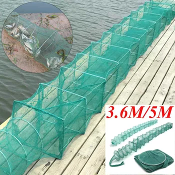 3.6 m / 5 m naylon balık ağı Katlanabilir Taşınabilir Yengeç Kerevit Istakoz Catcher Canlı Tuzak balık ağı Yılan Balığı Karides Karides Cazibesi Net Canlı Yem