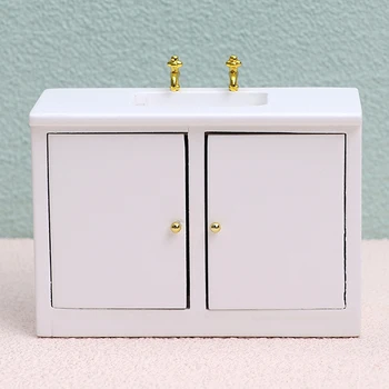 1: 12 Evcilik Minyatür Beyaz El Lavabo Modeli Banyo mutfak mobilyası Aksesuarları Bebek Evi Dekor Çocuk Oyuncakları DIY