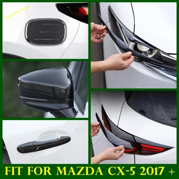 Karbon Fiber Kafa Lambaları Gövde Arka Sis Farları Göz Kapağı dikiz aynası Kapı Kolu Yağ Kapağı Trim İçin Mazda CX - 5 CX5 2017-2022